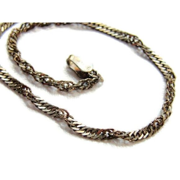 6.75" Sterling Silver Vintage Bracelet Patina Grams 1.64 Twist Italy 925 ALFI - Picture 6 of 6